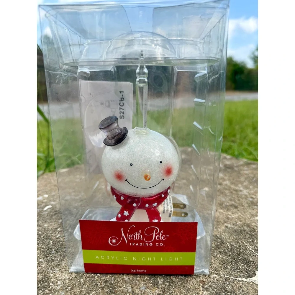 North Pole Trading Co Snowman Acrylic Night Light JCP Home Christmas Decor New